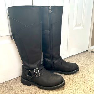 Harley Davidson knee high biker boots